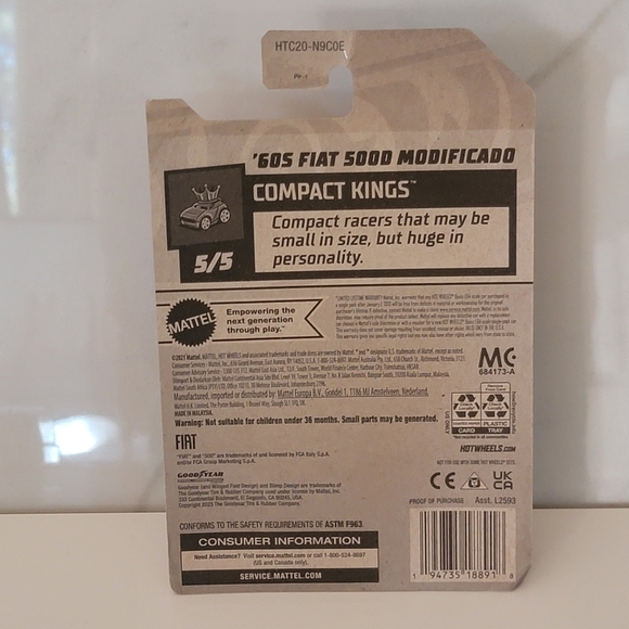 FIAT Hot Wheels #66 yellow car collectible compact kings - Picture 3 of 3